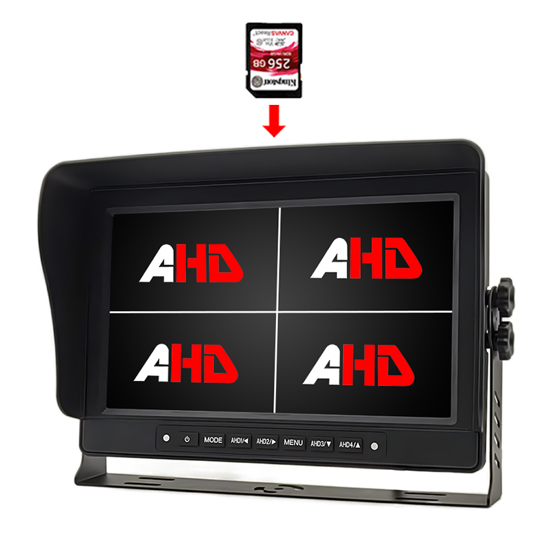 10.1 Suya davamlı Dörd Görünüşlü Ekran Video Qeydiyyatı AHD Monitor