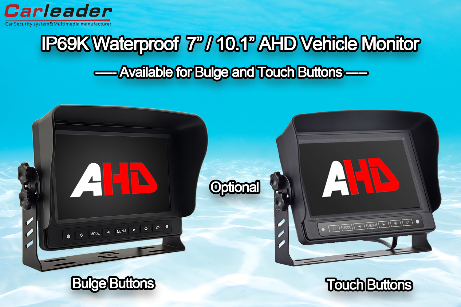 Carleader 7 / 10.1 düym Suya davamlı AHD Reversing Monitor ---- Qabarıq Düymələr və Toxunma Düymələri Arasındakı Fərq