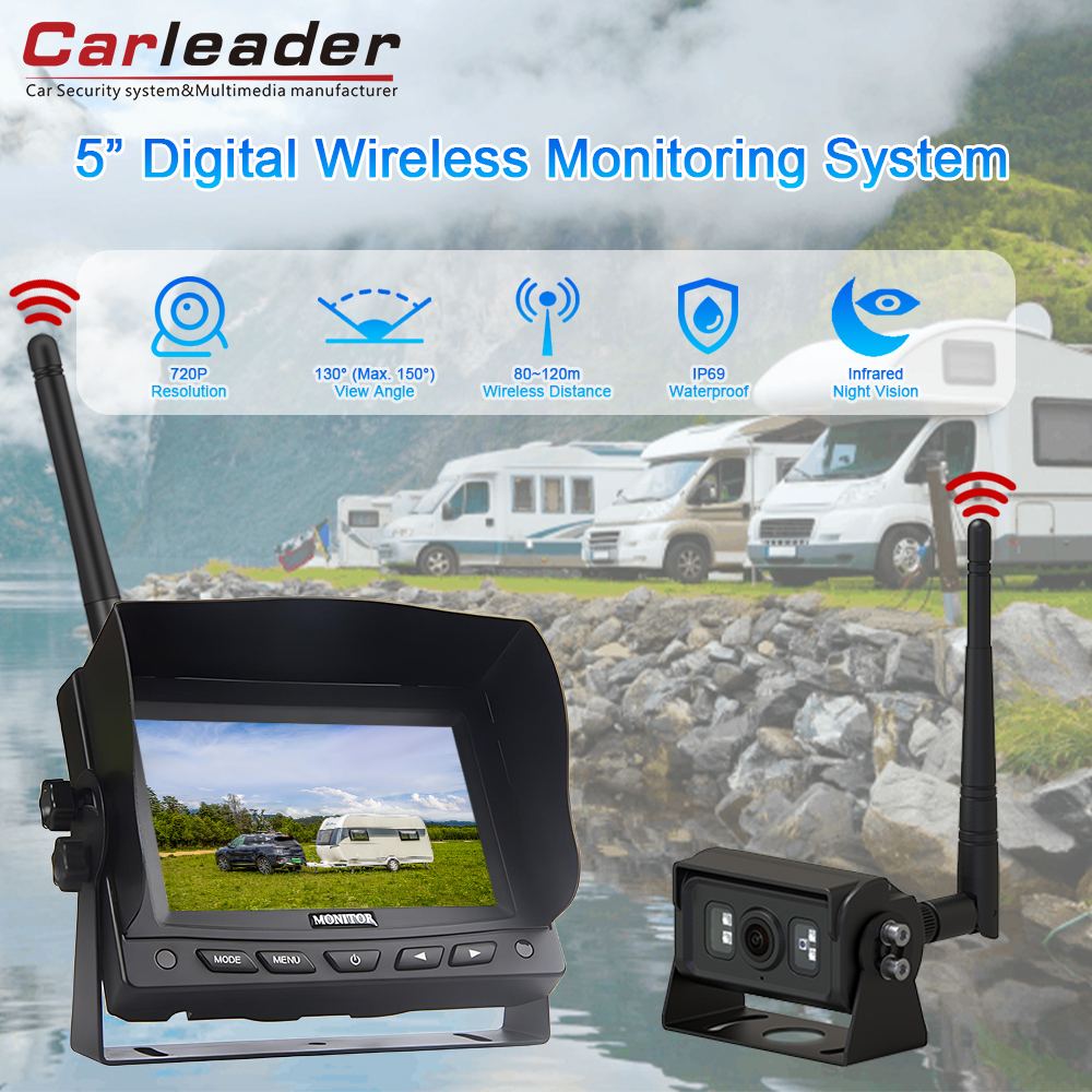 Carleader 5 düymlük 2.4G LCD TFT rəqəmsal simsiz kamera sistemi ilə daha asan monitorinqə yüksəldin