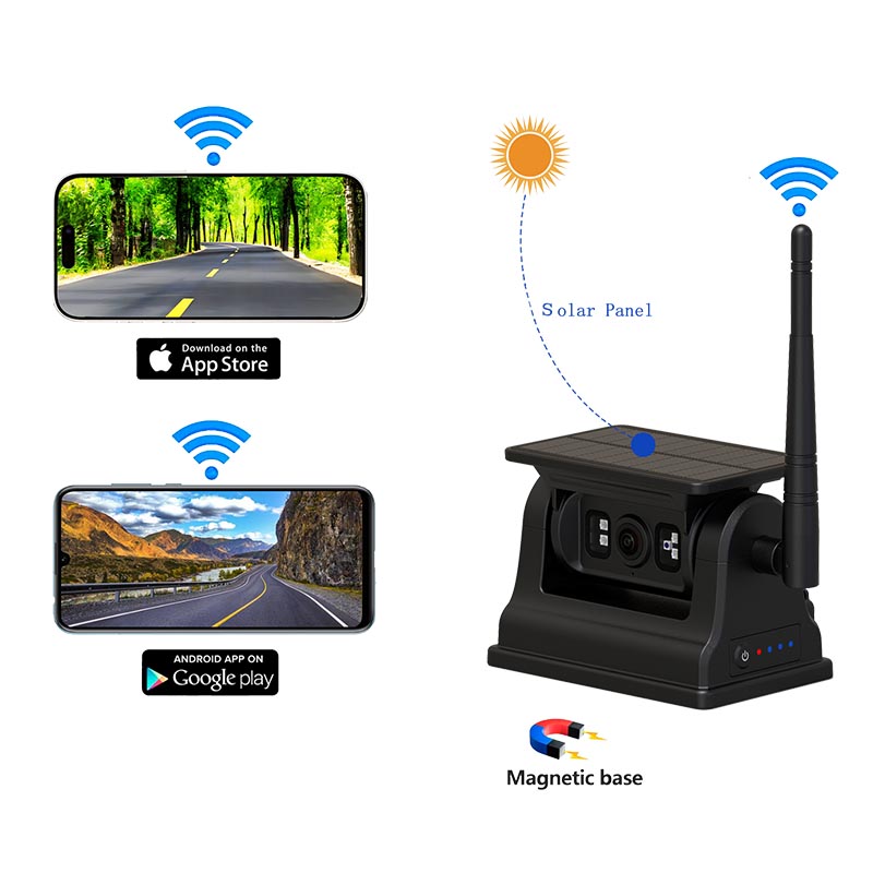 İOS Android üçün maqnit günəş wifi wifi simsiz backup kamerası