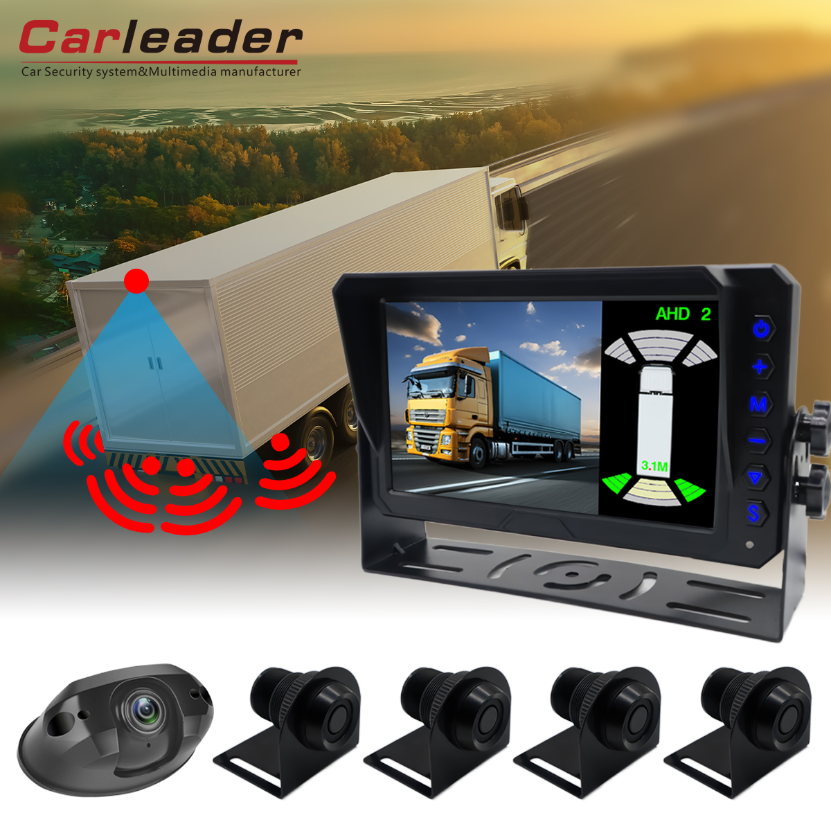 Carleader 7 düymlük parkinq radarları tərs monitorinq sistemi ---- Dayanacaq və tərs üçün idealdır