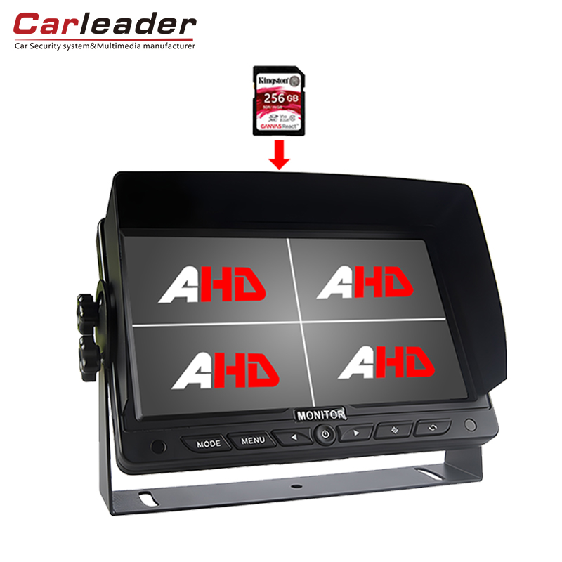 Carleader 7 düymlük yük maşını DVR qeyd funksiyası ilə HD Quad Split Monitor Carleader 7 düymlük yük maşını DVR qeyd funksiyası ilə HD Quad Split Monitor