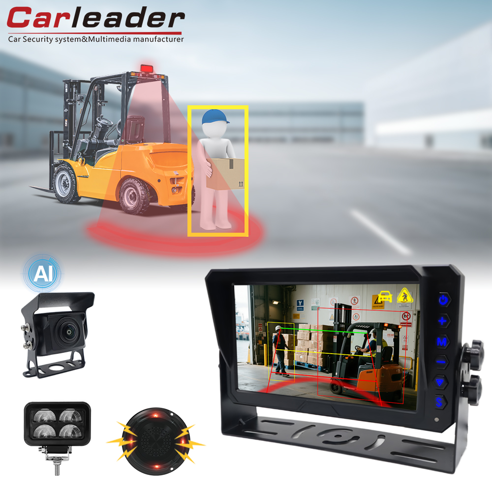 Carleader AI Forklift üçün U formalı xəbərdarlıq işığı ilə AI aşkarlama sistemi
