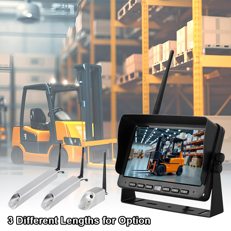 Forklift üçün Carleader 7 düymlük simsiz maqnit kamera sistemi ilə təhlükəsiz forklift əməliyyatı