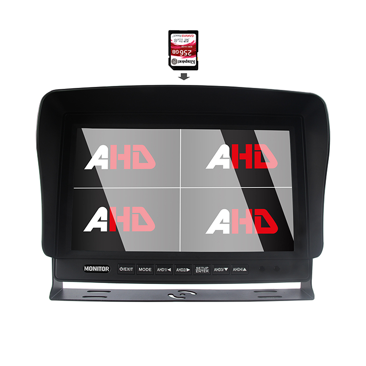 Carleader 10.1 düymlük AHD Quad Split Display SD DVR Avtomobil Monitoru