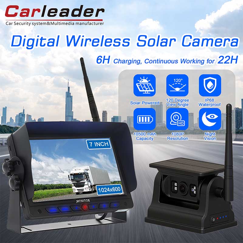 Solar wireless rear view camera system